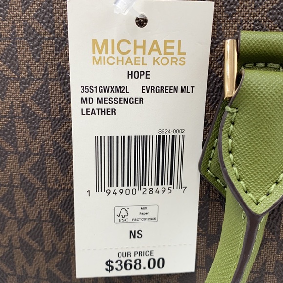 MICHAEL KORS HOPE MEDIUM MESSENGER EVERGREEN MULTI - Picture 16 of 16